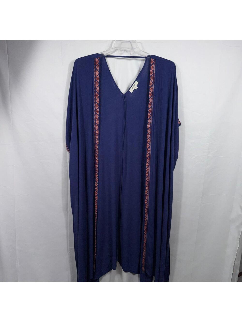Umgee Women’s Blue Embroidered Kimono Cardigan M/L